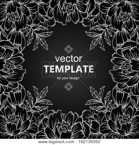 Ornate floral flyer with flowers. Doodle sharpie background. template for card, poster, leaflet. Hand drawn wedding invitation