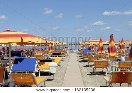 Gatteo beach on the Adriatic sea in Italy