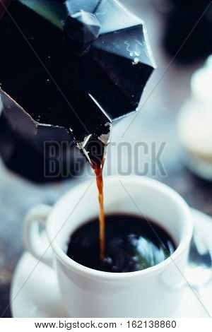 Early morning espresso a good start of the day