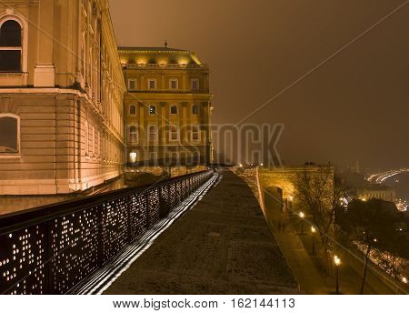 Hungary, the castle of Budapest in the night