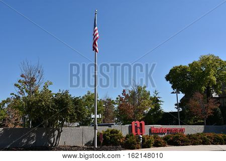 CHATTANOOGA, TN - OCT 5: Bluff View Arts District in Chattanooga, Tennessee, as seen on Oct 5, 2016.  Bluff View Art District is a historic neighborhood filled with restaurants, a coffee house, art gallery, historic Bed & Breakfast, and plenty of gardens,