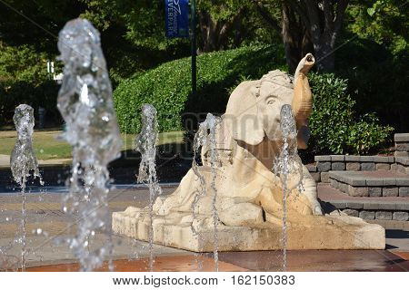 CHATTANOOGA, TN - OCT 5: Interactive fountain at Coolidge Park in Chattanooga, Tennessee, as seen on Oct 5, 2016. The park is part of the Tennessee Riverwalk that runs along the Tennessee River.
