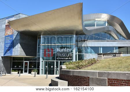 CHATTANOOGA, TN - OCT 5: Hunter Museum of American Art in Chattanooga, Tennessee, as seen on Oct 5, 2016. The museum includes the most complete collection of American art in the Southeast.