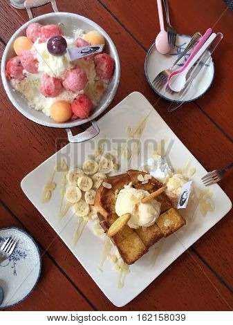 Ice cream in the cafe at Chiang mai.