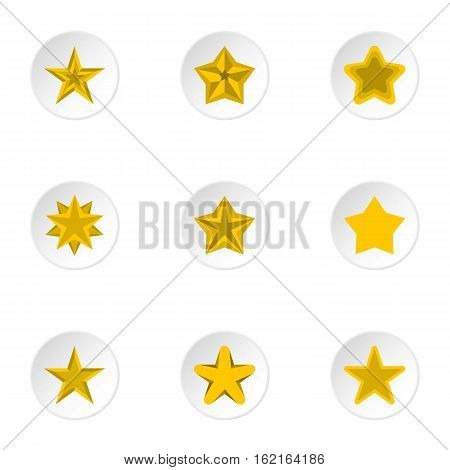 Types of stars icons set. Flat illustration of 9 types of stars vector icons for web