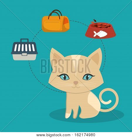 cat pet care icon image vector illustration design