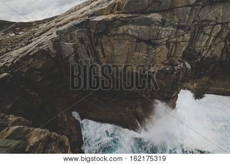 Torndirrup National Park Natural Bridge in The Great Southern - Albany Western Australia. vintage toning filter add .