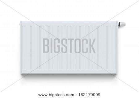 illustration of white color heating radiator with shadow on white background