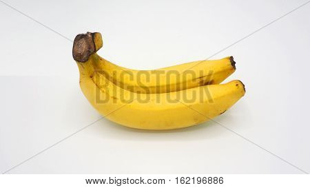 Real two banana no retouch and white background.