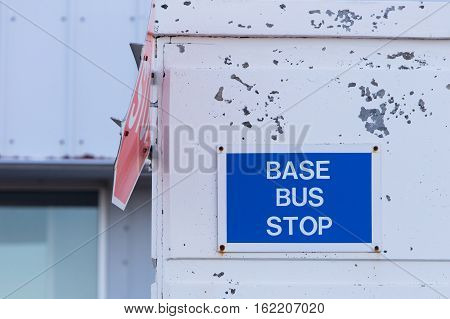 Bus Stop Sign On A Wall