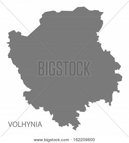 Volhynia Ukraine Map grey province silhouette illustration