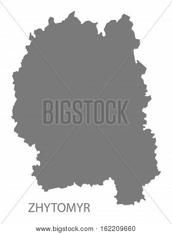 Zhytomyr Ukraine Map grey province silhouette illustration