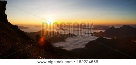 Morning Sunrise With Fog