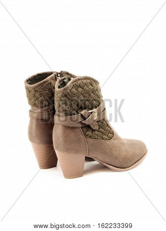 picture of a Woman fashion heels boot on white background