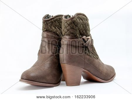 picture of a Woman fashion heels boot on white background
