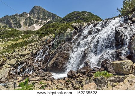 Landscape with Waterfall and Sivrya peak, Pirin Mountain, Bulgaria