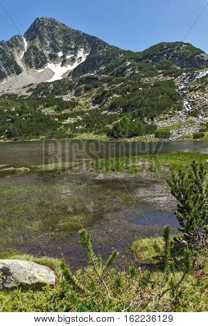 Landscape of Fish lakes and Sivrya peak, Pirin Mountain, Bulgaria