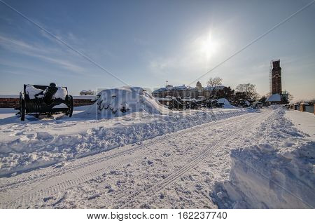 Military Museum Arround The Fortress In Winter