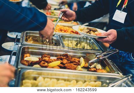 Cuisine Culinary Buffet Dinner Catering Dining Food Celebration Party Concept.