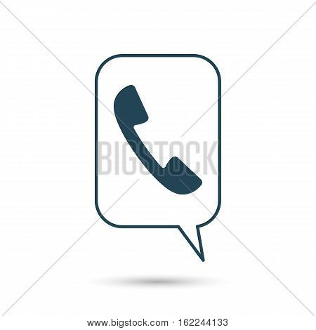 The icon for "Internet call" vector illustration. Handset in the cloud.