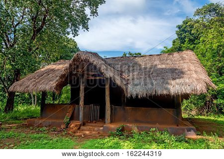 Typical house of vedda people living in Sri Lanka