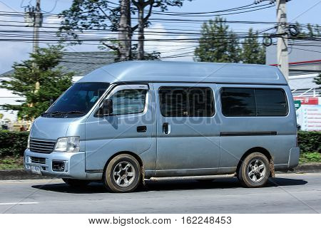 CHIANG MAI THAILAND - OCTOBER 30 2016: Private Nissan Urvan Van car. Photo at road no.121 about 8 km from downtown Chiangmai thailand.