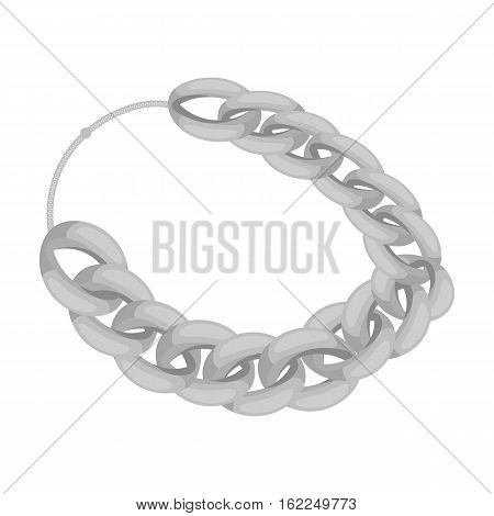 Jewellery chain icon in monochrome style isolated on white background. Jewelry and accessories symbol vector illustration.
