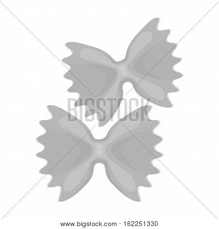 Farfalle icon pasta in monochrome style isolated on white background. Types of pasta symbol vector illustration.