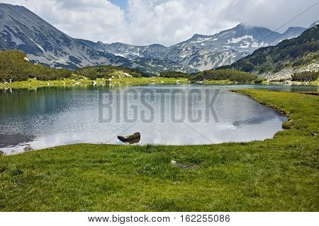 Panoramic view to Muratovo lake and Banderishki chukar peak, Pirin Mountain, Bulgaria