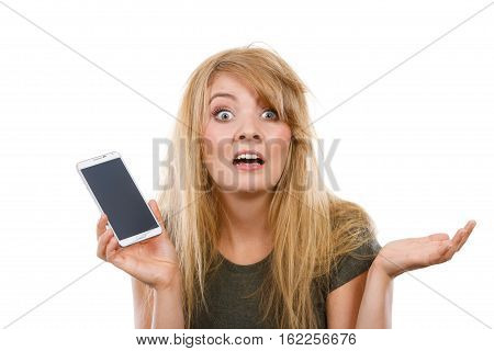 Crazy Young Woman Talking On Phone