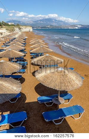 amazing pamorama of Xi Beach,beach with red sand in Kefalonia, Ionian islands, Greece