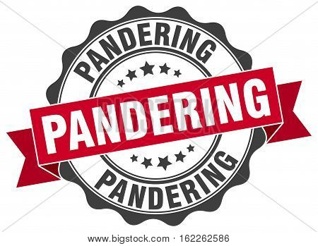 pandering. stamp. sign. seal. round. retro. ribbon