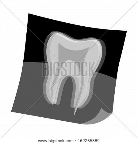Dental x-ray icon in monochrome style isolated on white background. Dental care symbol vector illustration.