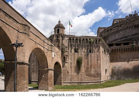 The Mausoleum of Hadrian, usually known as the Castel Sant'Angelo, Rome, Italy