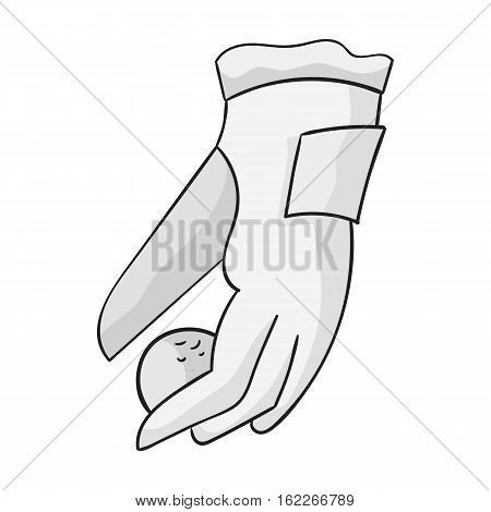 Placing of a golf ball icon in monochrome style isolated on white background. Golf club symbol vector illustration.