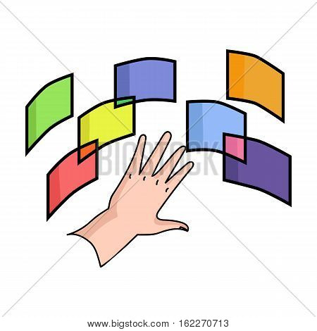 Interface of the virtual reality icon in cartoon style isolated on white background. Virtual reality symbol vector illustration.