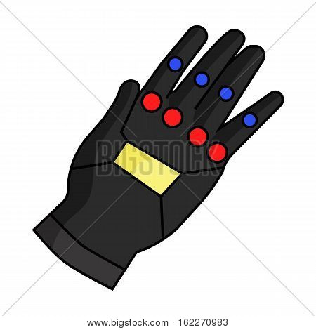 Virtual reality glove controller icon in cartoon style isolated on white background. Virtual reality symbol vector illustration.