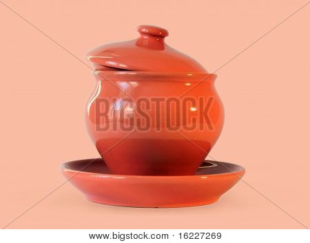 Vaso de cerâmica com tampa