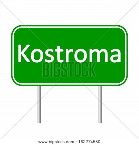 Kostroma road sign isolated on white background.