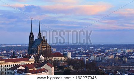 Petrov - St. Peters And Paul Church In Brno City. Central Europe Czech Republic.