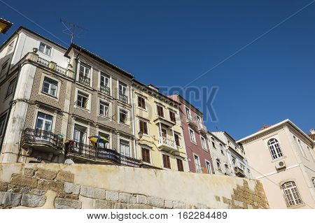 City of Coimbra Portugal: detail of the historic part of the town