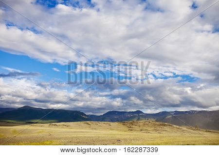Kurai steppe landscape. Altai republic nature Russia