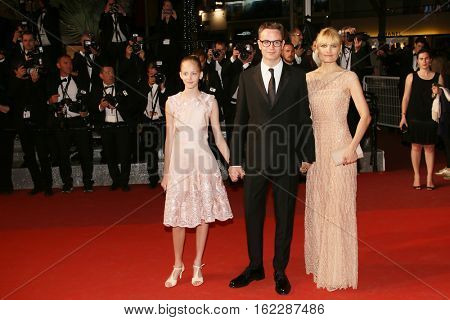 CANNES, FRANCE - MAY 20:  Nicolas Winding Refn, Liv Corfixen  and Lola attend 'The Neon Demon' Premiere during the 69th annual Cannes Film Festival at the Palais  on May 20, 2016 in Cannes, France.
