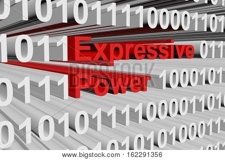 Expressive power in the form of binary code, 3D illustration