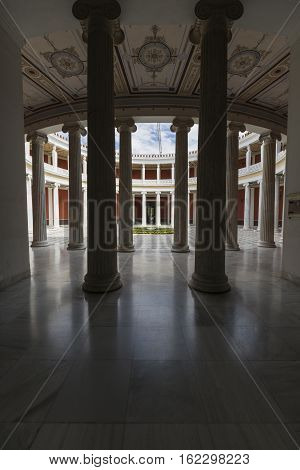 Athens - Greece - September 21,2016:  Interior Of The Entrance To The Zappio Conference Hall And Vie