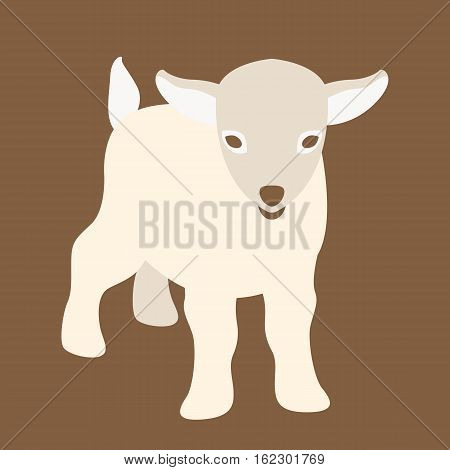 kid goat  vector illustration style Flat front side