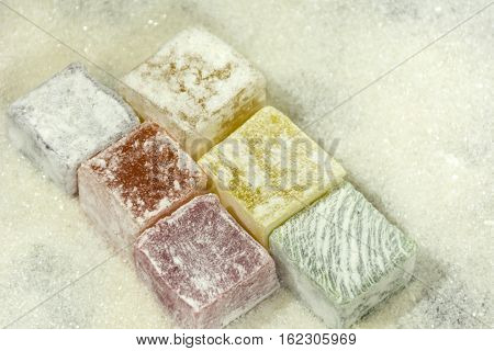 Oriental sweets candy marmalade meal mixed Turkish delight East sugar dessert