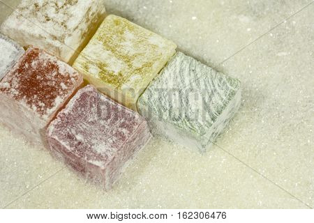 Oriental sweets dessert candy marmalade meal mixed Turkish delight East sugar menu