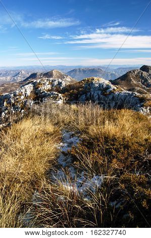 The mountains of Montenegro at the beginning of winter