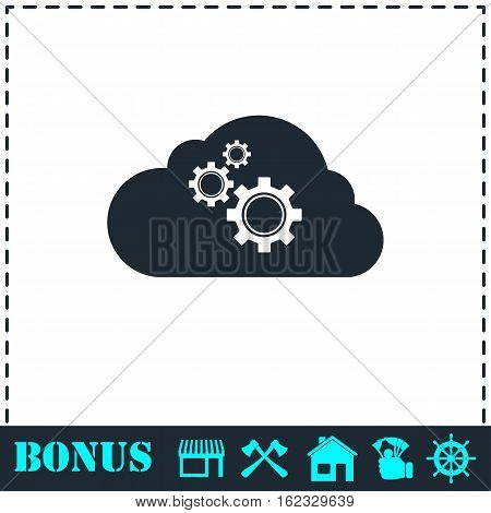 Cloud storage preferences icon flat. Simple vector symbol and bonus icon